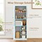 Kitchen Pantry Storage Cabinet with Microwave Stand and Open Shelves-White
